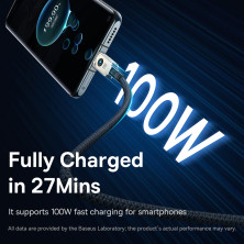 Кабель Baseus Unbreakable Series Fast Charging Data Cable USB to Type-C 100W 20V 5A 2m Серый