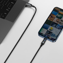 Кабель Baseus Explorer Series Auto Power-Off Fast Charging Data Cable Type-C to Lightning PD 20W 2m Черный