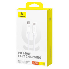 Кабель Baseus Superior 2 Series Fast Charging Data Cable Type-C to Type-C 240W 8K@60Hz 40Gbps 1.8m Белый