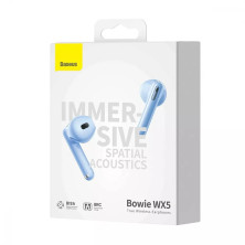 Беспроводные Bluetooth наушники Baseus Bowie WX5 True Wireless TWS Earphones Голубой