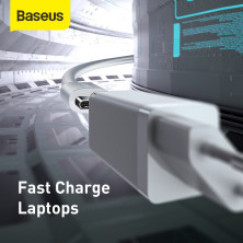 Сетевое зарядное устройство Baseus GaN Mini PD3.0 45W 2Type-C 3A + кабель Baseus Type-C to Type-C 60W 20V/3A 1м Белый