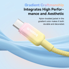 Кабель Baseus Discolor Series Fast Charging Data Cable Type-C to Type-C 100W 20V 5A 1m Желтый
