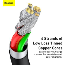Кабель Baseus Superior Series Fast Charging Data Cable USB to Type-C 66W 11V 6A 1m Черный