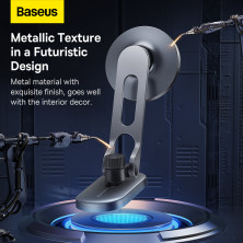 Автотримач для телефону магнітний Baseus T-Space Series Folding Metal Car Mount Magnetic на торпедо Чорний