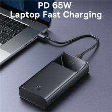 УМБ Baseus Star-Lord Digital Display 20000mAh 65W 6A з технологією QC3.0+PD3.0 2USB+Type-C + Кабель USB to Type-C Чорний