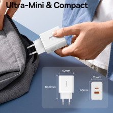 Мережевий зарядний пристрій Baseus Cube Fast Charger QC3.0+PD3.0 30W USB+Type-C 3A Білий