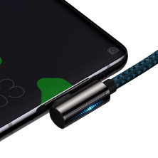 Кабель Baseus Legend Series Elbow Fast Charging Data Cable Type-C to Type-C 100W 20V 5A 2m Синій