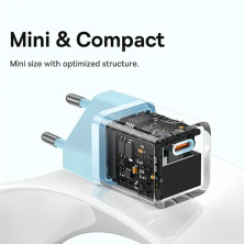 Сетевое зарядное устройство Baseus GaN5 Fast Charger 1C PD3.0 30W Type-C 3A Голубой