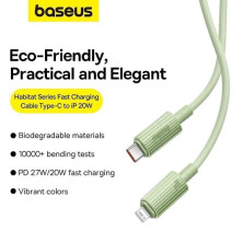 Кабель Baseus Habitat Series Fast Charging Data Cable Type-C to Lightning PD 20W 1m Салатовый