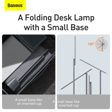 Настольная лампа Baseus LED Smart Eye Reading Desk Lamp с встроенным аккумулятором 2200 mAh Серый