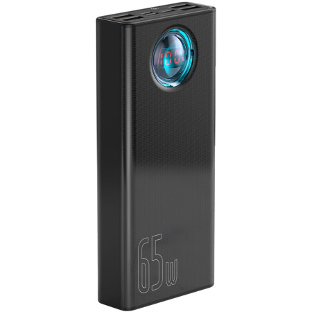 УМБ Baseus Amblight 30000mAh 65W 6A з технологією QC3.0 + PD3.0 + кабель Baseus Xiaobai series Type-C to Type-C 100W 20V/5A 1м Чорний
