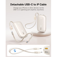 УМБ Baseus EnerFill FC21 Qpow 3 Ultra 10000mAh 22.5W с технологией QC3.0+PD3.0 + Кабель Type-C to Lightning Серебристый