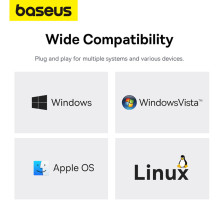 USB-хаб Baseus 4in1 PortalJoy 4-Port Type-A HUB Adapter Type-A to USB3.0*3, RJ45 Сірий