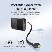 УМБ Baseus EnerFill FC51 Bipow2 Pro 10000mAh 22.5W 2.4A с технологией QC3.0+PD3.0 та Type-C кабелем 22.5W Черный