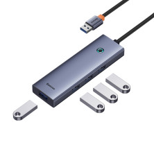 USB-хаб Baseus 4in1 UltraJoy 4-Port Type-A HUB Adapter Type-A to USB3.0*4 Сірий