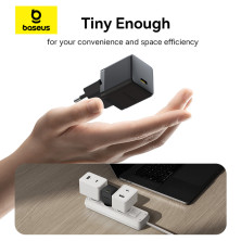 Сетевое зарядное устройство Baseus Palm Fast Charger 1C PD3.0 20W Type-C 3A + Кабель Type-C to Type-C 60W 20V/3A 1м Черный