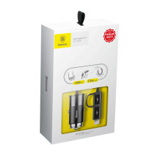 Автомобильное зарядное устройство Baseus Enjoy Together 2в1 4.8A USB с зарядным кабелем Type-C / Lightning 1.2м Черный