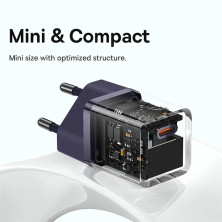 Сетевое зарядное устройство Baseus GaN5 Fast Charger 1C PD3.0 30W Type-C 3A Фиолетовый