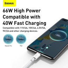 Кабель Baseus Superior Series Fast Charging Data Cable USB to Type-C 66W 11V 6A 2m Белый