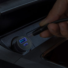Автомобильное зарядное устройство Baseus Circular Metal PPS Quick Charger Car Charger 30W VOOC USB+Type-C Черный
