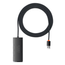 USB-хаб Baseus 4in1 Lite Series 4-Port Type-A HUB Adapter Type-A to USB3.0*4 кабель 2м Чорний
