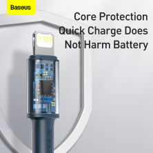 Кабель Baseus High Density Braided Fast Charging Data Cable Type-C to Lightning PD 20W 2m Синій