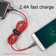 Кабель Baseus Cafule Cable USB to Micro USB 2.4A 1m Красный