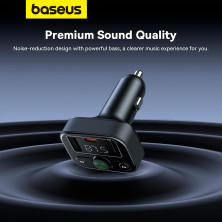 FM-трансмиттер Baseus S-09 Lite T-Typed FM Launcher MP3 Car Charger 2USB+Type-C 3.4A Черный