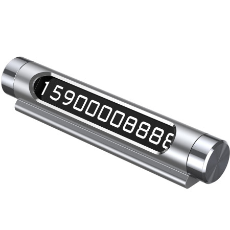 Автовизитка парковочная карта Baseus All Metal Temporary Parking Number Plate версия для двух номеров Серебристый