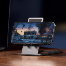 Підставка для телефона і планшета настільна Baseus Foldable Metal Desktop Holder Сірий