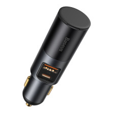 Автомобільний зарядний пристрій Baseus Share Together Fast Charge Car Charger 120W USB+Type-C + 1 Прикурювач Сірий
