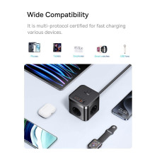Сетевое зарядное устройство Baseus PowerCombo Cube PowerStrip 30W 3AC+2USB+2Type-C 3A Черный
