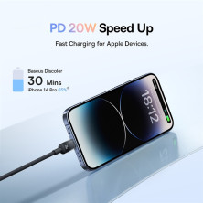 Кабель Baseus Discolor Series Fast Charging Data Cable Type-C to Lightning PD 20W 1m Черный