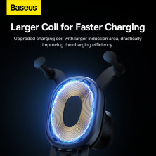 Бездротовий автомобільний зарядний пристрій Baseus Stable Gravitational Wireless Charging Car Mount Pro з технологією Qi 15W Чорний