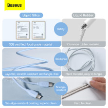 Кабель Baseus Jelly Liquid Silica Gel Fast Charging Data Cable Type-C to Type-C 100W 20V 5A 1.2m Синій