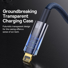 Кабель Baseus Explorer Series Auto Power-Off Fast Charging Data Cable USB to Lightning 2.4A 1m Синій