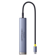 USB-хаб Baseus 7in1 UltraJoy AIR 7-Port Type-C HUB Adapter Type-C to USB3.0*2, Type-C(PD)*1, 4KHDMI, AUX, SD/TF 3.0 Серый