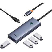 USB-хаб Baseus 5in1 UltraJoy 5-Port Type-C HUB Adapter Type-C to USB3.0*4, Type-C(PD)*1 Сірий