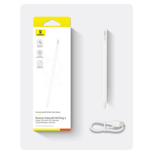 Стілус для iPad Baseus Writing 2 Series Plug-Type USB-C Active Wireless Version з LED індикатором 12 годин Білий
