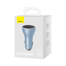 Автомобильное зарядное устройство Baseus Golden Contactor Pro Triple Fast Charger Car Charger 65W USB+2Type-C Голубой