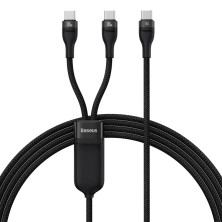 Кабель Baseus Flash Series 2 2-in-1 Fast Charging Data Cable Type-C to Type-C+Type-C 100W 1.5m Чорний