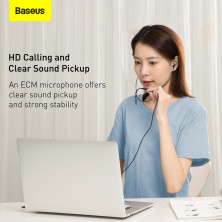 Наушники Baseus Encok H19 Wired Earphone 3.5mm Черный
