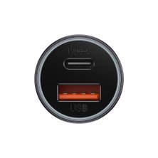 Автомобильное зарядное устройство Baseus Golden Contactor Max Dual Fast Charger Car Charger 60W USB+Type-C Серый