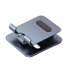 Підставка для телефона і планшета настільна Baseus Desktop Biaxial Foldable Metal Stand for Tablets обертання 360° Сірий