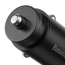 Автомобильное зарядное устройство Baseus Circular Metal PPS Quick Charger Car Charger 30W VOOC USB+Type-C Черный