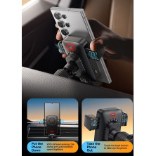 Беспроводное автомобильное зарядное устройство Baseus Wisdom Pro Auto Coil Alignment Air Outlet Version с технологией Qi 15W Черный
