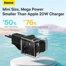 Мережевий зарядний пристрій Baseus GaN5 Fast Charger 1C PD3.0 20W Type-C 3A Чорний