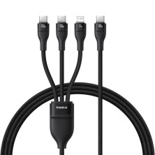 Кабель Baseus Flash Series 3 3-in-1 Fast Charging Data Cable  Type-C to Lightning+Type-C+Type-C 100W 1.5m Чорний