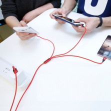 Кабель Baseus Rapid Series Cable 3-in-1 Fast Charging Data Cable USB to Lightning+Type-C+MicroUSB 3А 1.2m Червоний