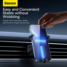 Автодержатель для телефона Baseus Stable Gravitational Car Mount Air Outlet в воздуховод Черный